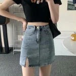feynzz short en jean pour femme taille haute bouton jambes boutonn es d contract denim bleu