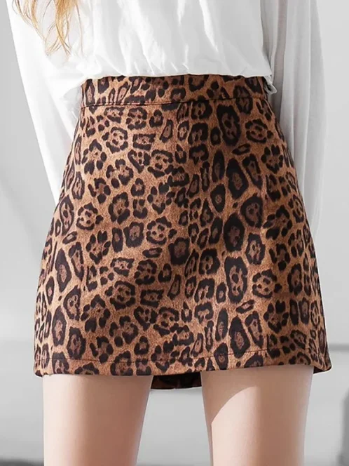 jupe courte slim l opard pour femme v tements d contract s sexy mini jupe de