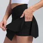 jupe de tennis pliss e avec poches pour femme short athl tique crois taille haute jupe 1
