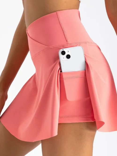jupe de tennis pliss e avec poches pour femme short athl tique crois taille haute jupe 4