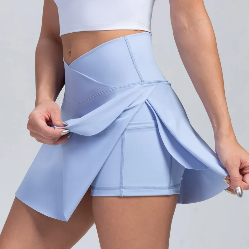 jupe de tennis pliss e avec poches pour femme short athl tique crois taille haute jupe 5