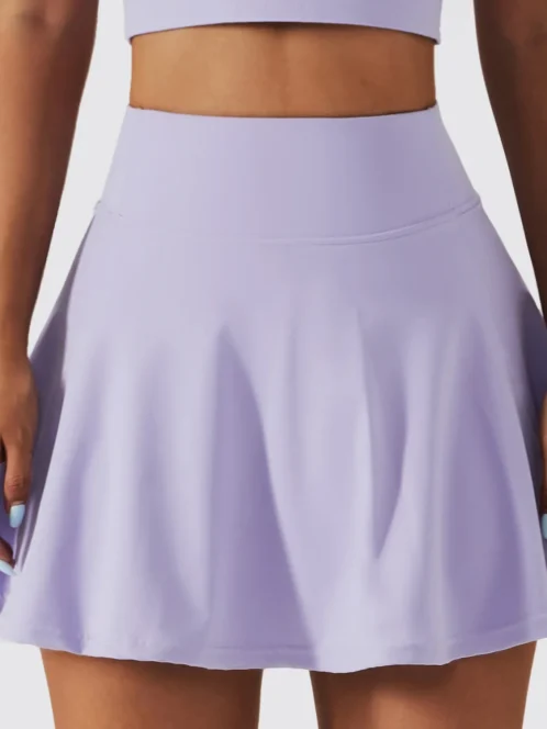 jupe de tennis taille haute pour fitness et badminton jupe de sport 2 en 1 jupe 5