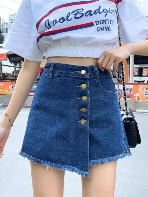 jupe en jean pour femmes v tement ample mode cor enne d contract e jupe courte