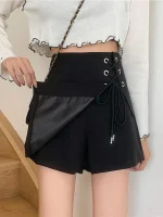 Jupe Short à Lacet Noir