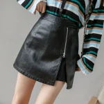 Jupe Short Cuir Noir