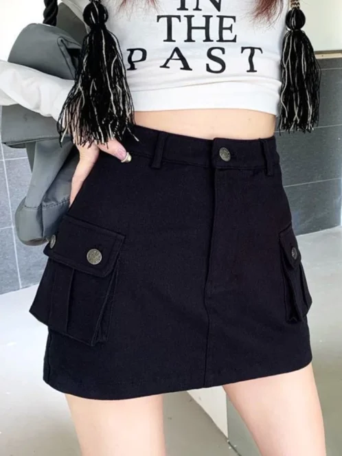 jupes r tro slim pour femmes design simple pur ulzzang all match 03 streetwear style safari