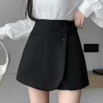 jupes taille haute pour femmes gris avec boutons style avocat de bureau collection automne 2023