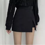 mini jupes cor ennes fente pour femmes taille haute couleur unie irr guli res mode femme 2