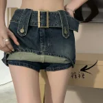 mini short en denim pour femmes jupe slim