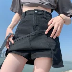 rimocy mini jupe en denim pour femme v tement cor en sexy serr hanche coupe cintr
