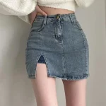 rimocy mini jupe en denim pour femme v tement cor en sexy serr hanche coupe cintr 2