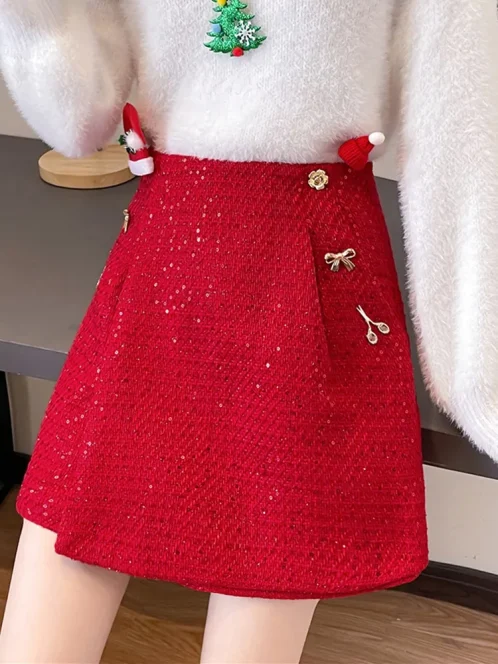smthma shorts paillettes en tweed pour dames mode cor enne c l brit laine jambe large